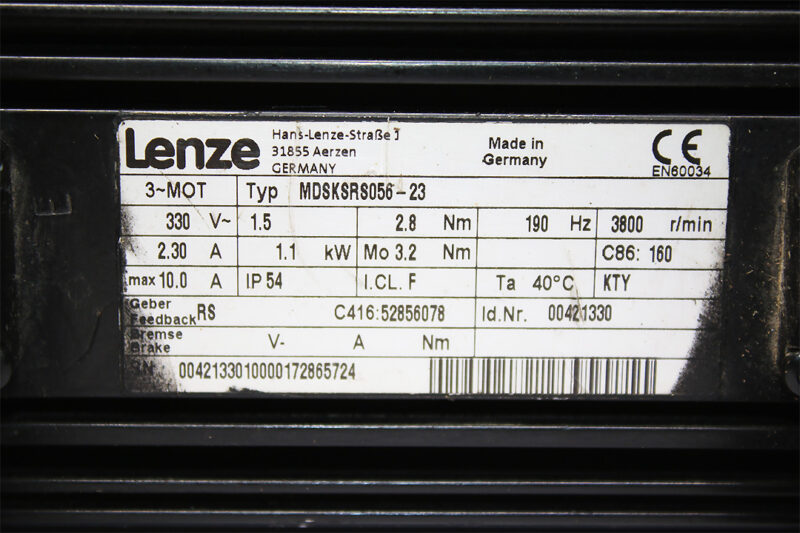 LENZE MDSKSRS056-23 SERVO MOTOR