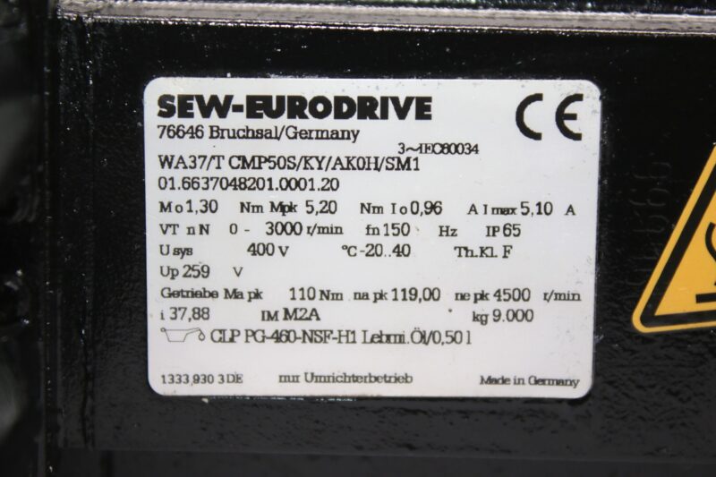 SEW CMP50S/KY/AK0H/SM1 SERVO MOTOR - Image 2