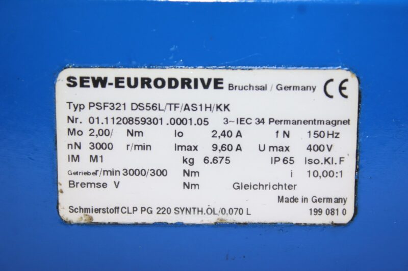 SEW PSF321/ DS56L/TF/AS1H/KK SERVO MOTOR - Image 2
