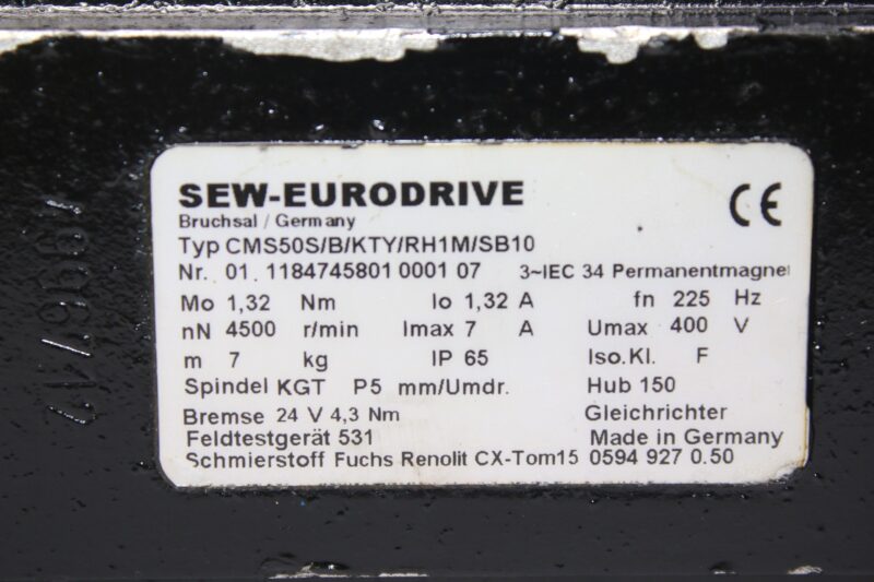 SEW CMS50S/B/KTY/RH1M/SB10 SERVO MOTOR - Image 2
