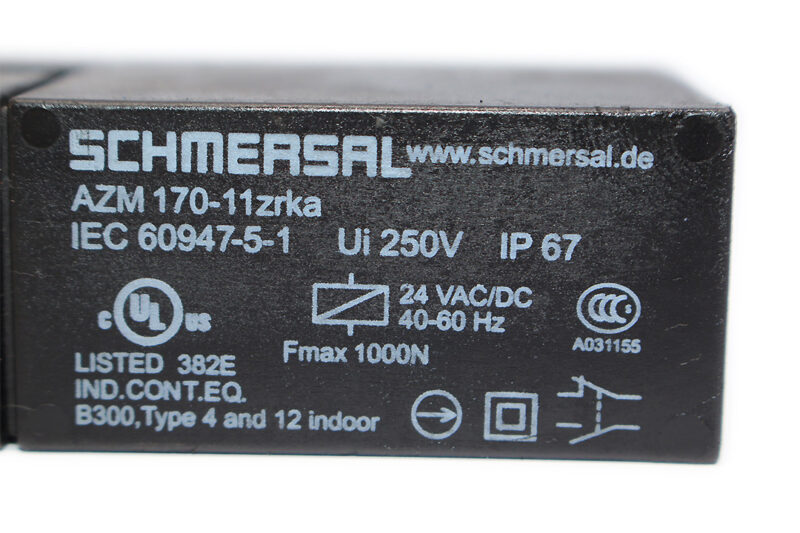 SCHMERSAL AZM 170-11ZRKA 24VAC/DC SOLENOID INTERLOCK 101140796