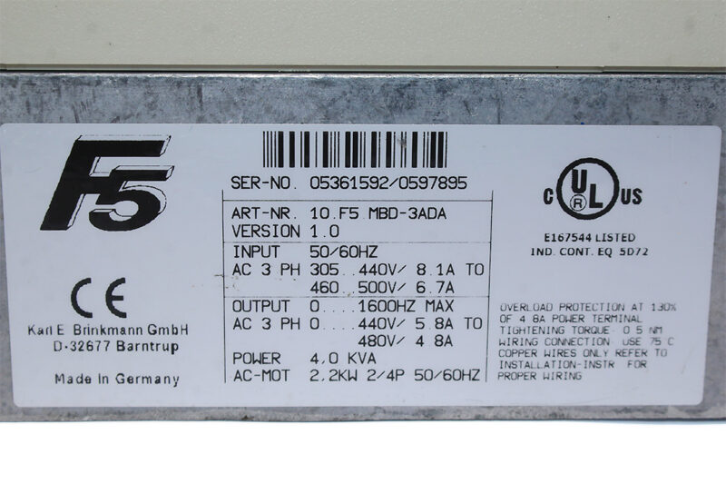 KEB 10.F5.MBD-3ADA DRIVE CONTROLLER