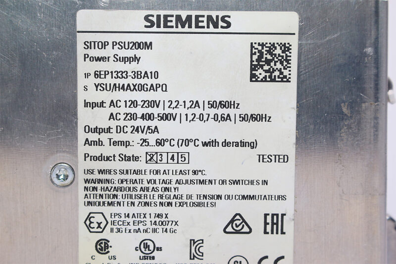 SIEMENS 6EP1333-3BA10 POWER SUPPLY