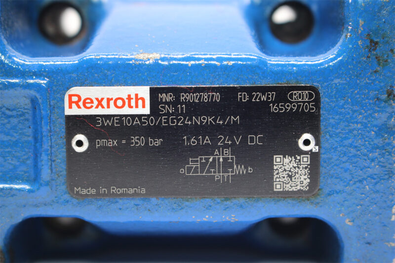 REXROTH R901278770 DIRECTIONAL CONTROL VALVE 3WE10A50/EG24N9K4/M