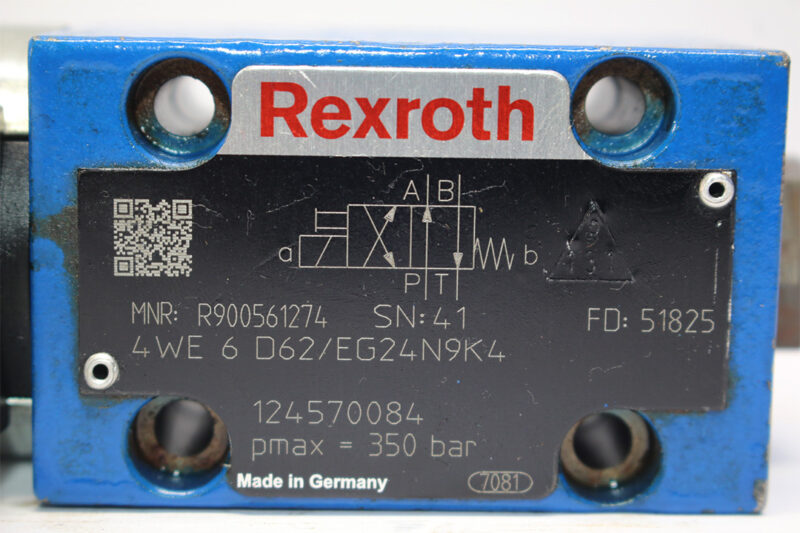 REXROTH R900561274 SOLENOID OPERATED DIRECTIONAL VALVE 4WE 6 D62/EG24N9K4