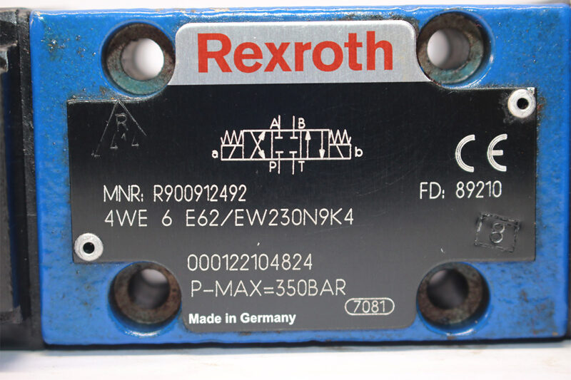 REXROTH R900912492 DIRECTIONAL CONTROL VALVE 4WE6E62/EW230N9K4