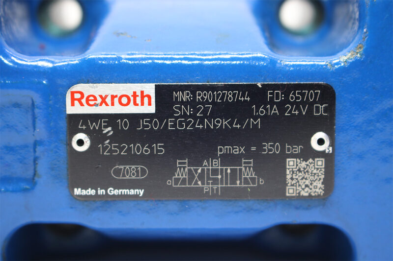 REXROTH R901278744 DIRECTIONAL CONTROL VALVE 4WE10J50/EG24N9K4/M