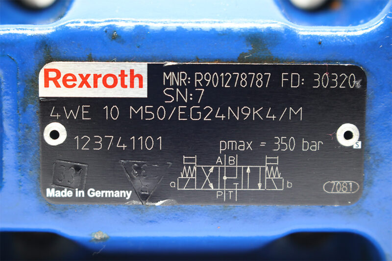 REXROTH R901278787 DIRECTIONAL CONTROL VALVE 4WE10M50/EG24N9K4/M