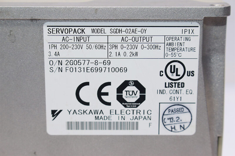 YASKAWA SGDH-02AE-OY SERVO PACK