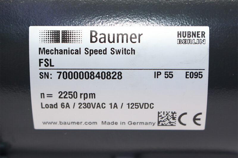 BAUMER TDP 0.2LT-4 + FSL TACHOGENERATOR/SPEED SWITCH