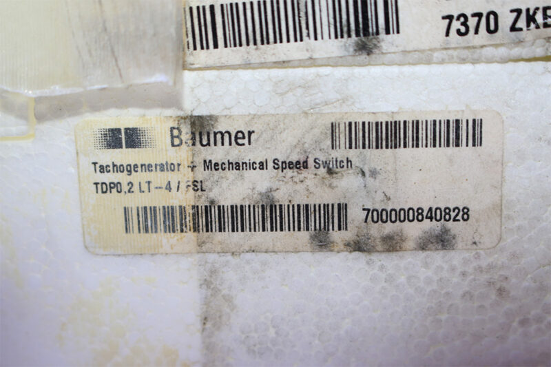 BAUMER TDP 0.2LT-4 + FSL TACHOGENERATOR/SPEED SWITCH