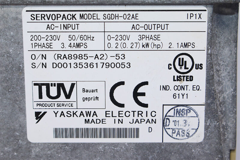 YASKAWA SGDH-02AE SERVO PACK