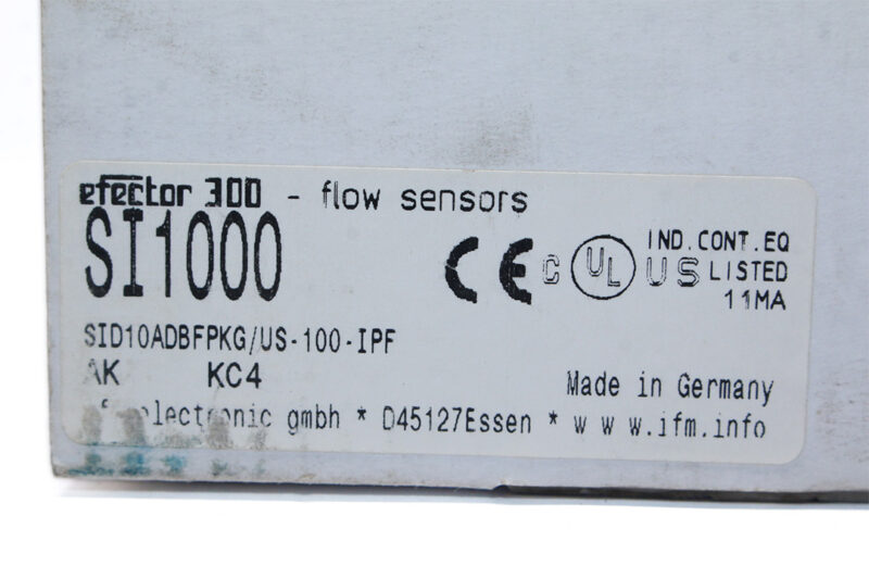 IFM SI1000 FLOW MONITOR SID10ADBFPKG/US-100-IPF