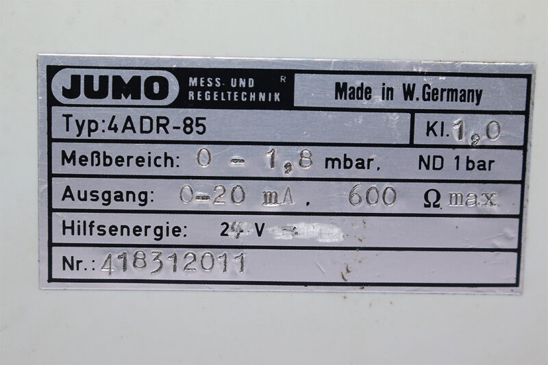 JUMO 4ADR-85 DIFFERENTIAL PRESSURE TRANSMITTER