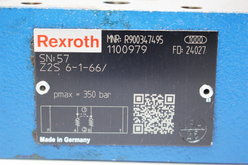 REXROTH R900347495 VALVE SANDWICH Z2S6-1-66/