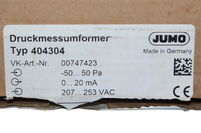 JUMO 404304 DIFFERENTIAL PRESSURE TRANSMITTER