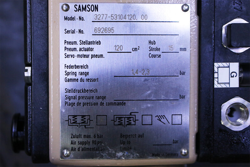 SAMSON 3277-53104120.00 PNEUMATIC ACTUATOR 3241 DN40 PN16