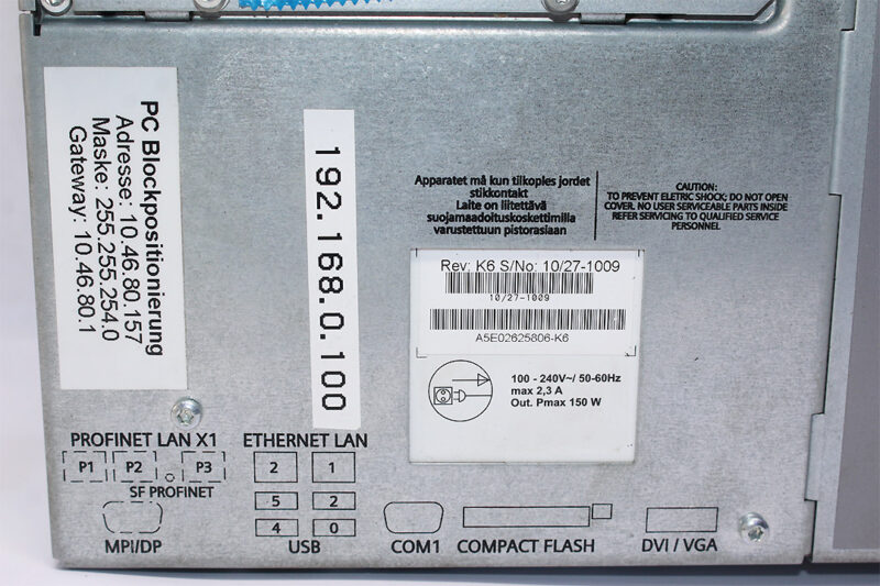 SIEMENS 6ES7647-6BG30-0BB3 SIMATIC BOX PC 627B