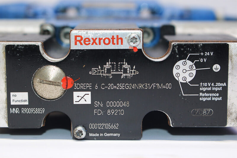 REXROTH R900958859,3DREPE6C-20=25EG24N9K31/F1M=00 PROPORTIONAL PRESSURE REDUCING VALVE R901110779