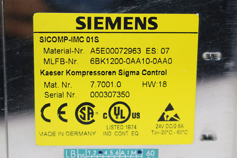 SIEMENS 6BK1200-0AA10-0AA0 KAESER SIGMA CONTROLLER SICOMP-IMC 01S