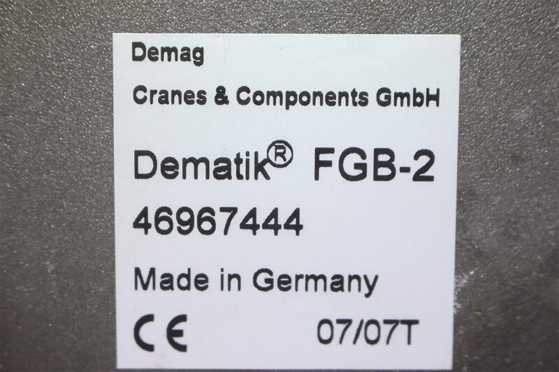 DEMAG FGB-2 Hoist Overload 46967444