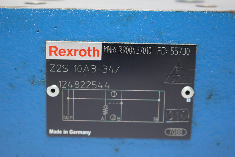 REXROTH R900437010 CHECK VALVE SANDWICH PLATE Z2S10A3-34/