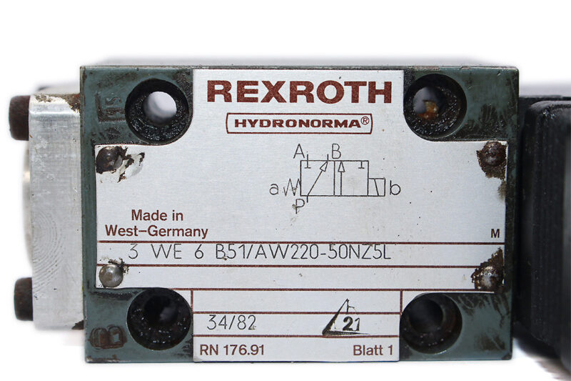 REXROTH 3WE 6 B51/AW220-50NZ5L DIRECTIONAL CONTROL VALVE