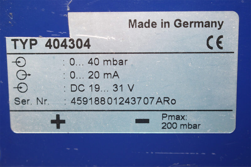 JUMO 404304 DIFFERENTIAL PRESSURE TRANSMITTER 0…0.04 bar