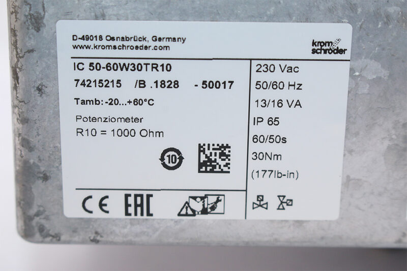 KROM SCHRODER IC 50-60W30TR10 ACTUATOR 74215215