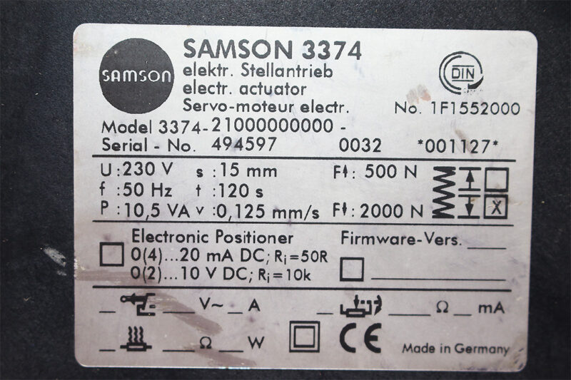 SAMSON 3374 ELECTRIC ACTUATOR