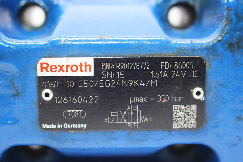 REXROTH R901278772 DIRECTIONAL CONTROL VALVE 4WE10C50/EG24N9K4/M