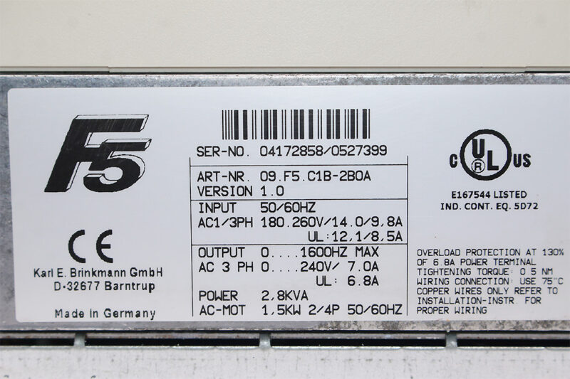 KEB 09.F5C1B-2B0A INVERTER DRIVE