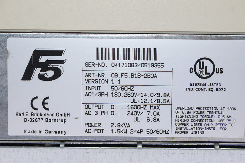 KEB 09.F5.B1B-2B0A INVERTER DRIVE