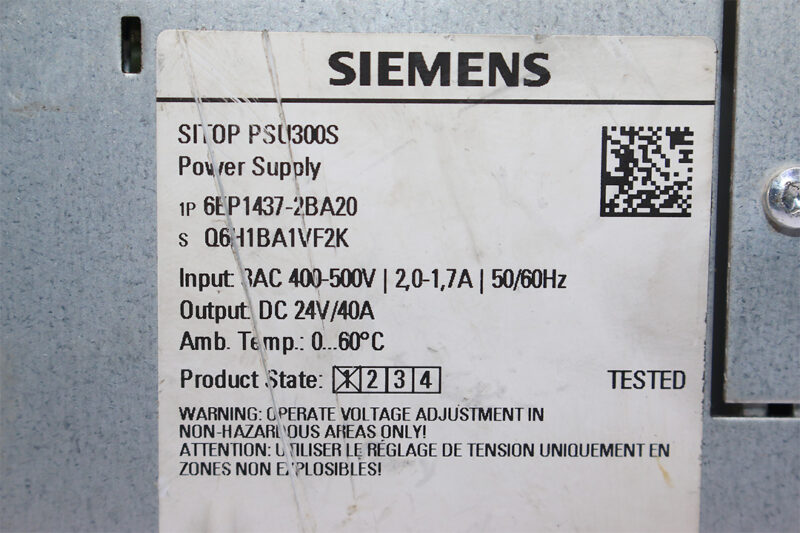 SIEMENS 6EP1437-2BA20 POWER SUPPLY