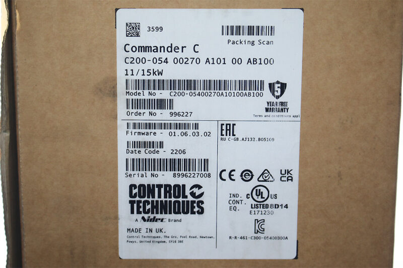 CONTROL TECHNIQUES C200-05400270A INVERTER DRIVE C200-05400270A10100AB100