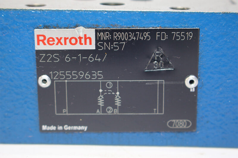 REXROTH R900347495 CHECK VALVE SANDWICH PLATE Z2S6-1-64/