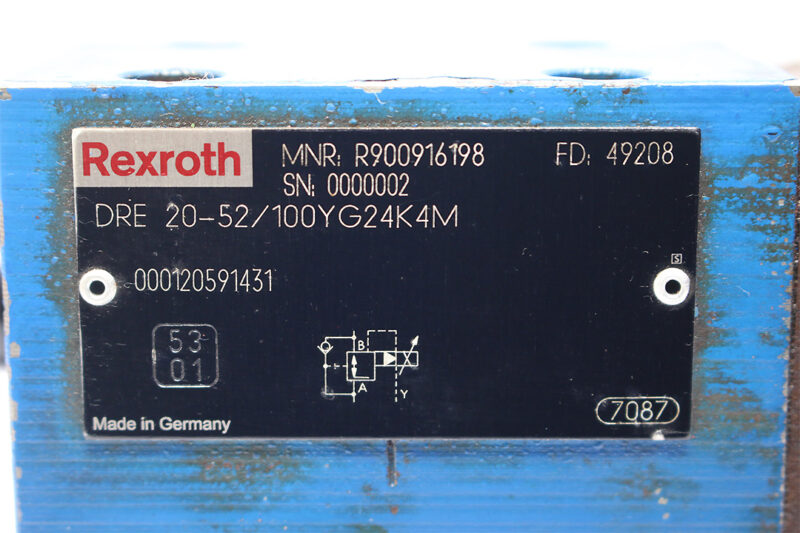 REXROTH R900916198 PROPORTIONAL PRESSURE REDUCING VALVE DRE 20-52/100YG24K4M