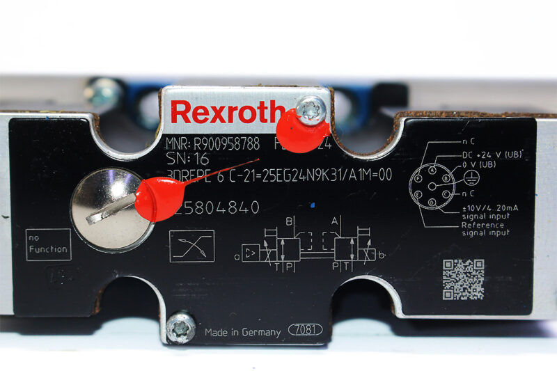 REXROTH R900958788 PROPORTIONAL PRESSURE REDUCING VALVE 3DREPE6C-21=25EG24N9K31/A1M=00