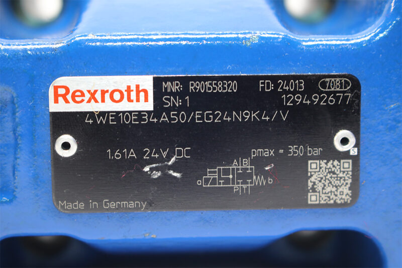 REXROTH R901558320 DIRECTIONAL CONTROL VALVE 4WE10E34A50/EG24N9K4/V