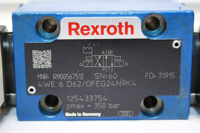 REXROTH R900567512 DIRECTIONAL CONTROL VALVE 4WE 6 D62/OFEG24N9K4