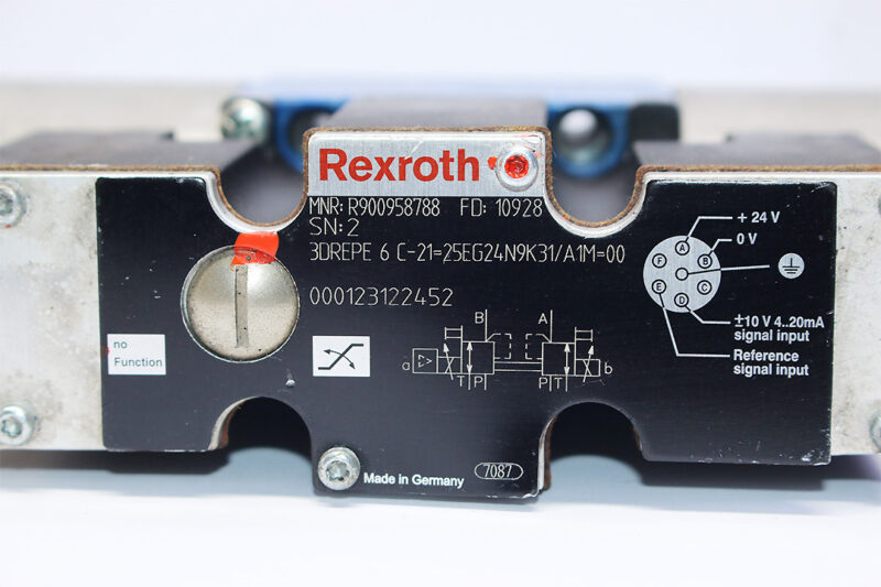 REXROTH R900958788 PROPORTIONAL PRESSURE REDUCING VALVE 3DREPE6C-21=25EG24N9K31/A1M=00