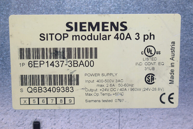 SIEMENS 6EP1437-3BA00 POWER SUPPLY