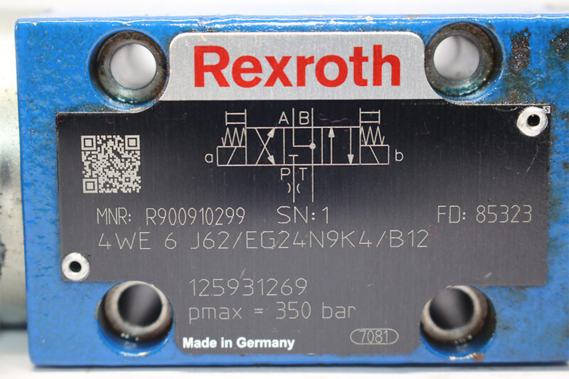 REXROTH R900910299 DIRECTIONAL CONTROL VALVE 4WE6J62/EG24N9K4/B12