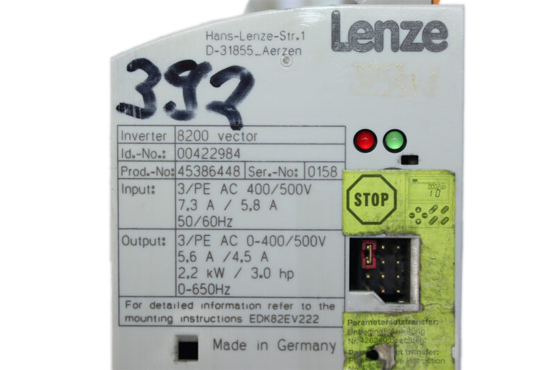 LENZE E82EV222-4B FREQUENCY INVERTER 2.2 kW