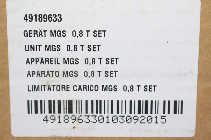 DEMAG MGS 0.8 T OVERLOAD LOAD CELL 49189633