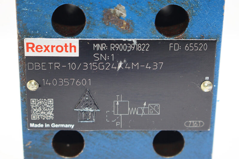 REXROTH R900391822 PROPORTIONAL PRESSURE RELIEF VALVE DBETR-10/315G24K4M-437