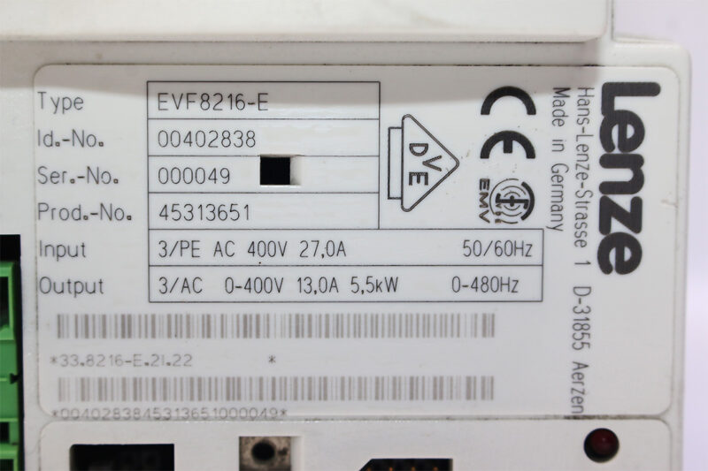 LENZE EVF8216-E FREQUENCY INVERTER 5.5 Kw