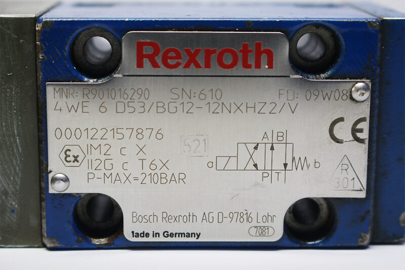 HYDAC REXROTH R901016290,4WE6D53/BG12-12NXHZ2/V SERVO VALVE R900174933,GE45B-2-A