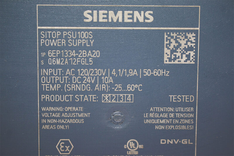 SIEMENS 6EP1334-2BA20 POWER SUPPLY