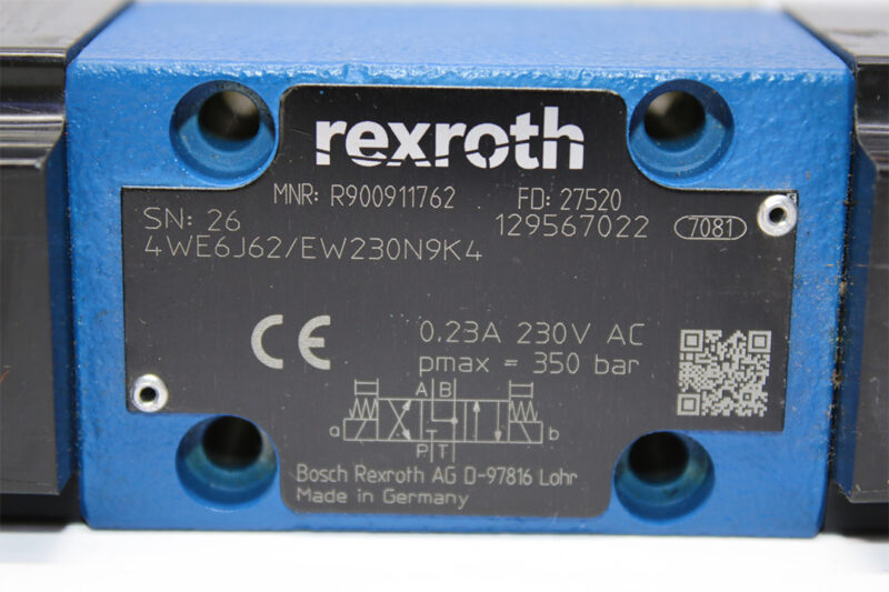 REXROTH R900911762 DIRECTIONAL CONTROL VALVE 4WE6J62/EW230N9K4